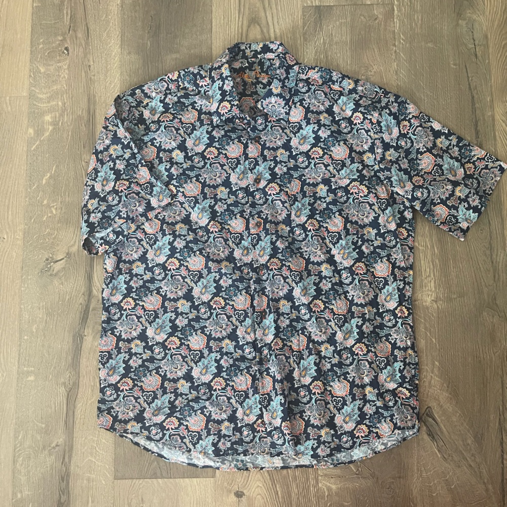 Alan Flusser paisley collared shirt